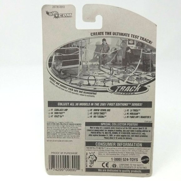 2001 First Editions Hot Wheels SURFIN' SCHOOL BUS #014 5 Spoke Wheels 1:64 (hw) - Picture 3 of 7